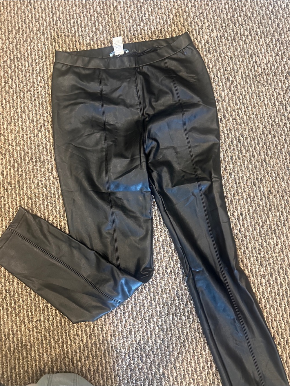 Women's Black Faux Leather Skinny Pants
